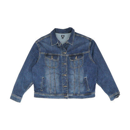 Blue Solid Denim Jacket