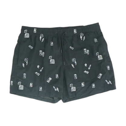 Black Print Swim Bottom