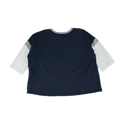 Navy Plus Color Block Blouse