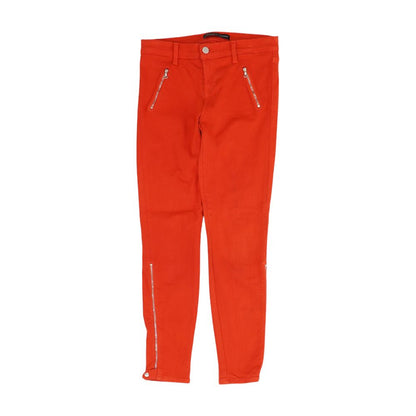 Red Solid Skinny Leg Jeans