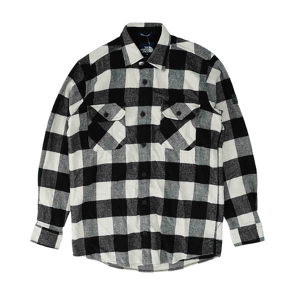 Black Check Flannel Button Down
