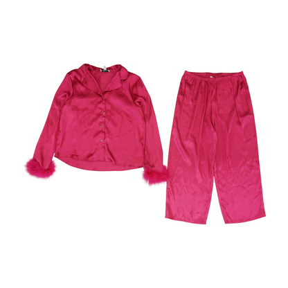 Pink Solid Pajama Set