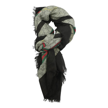 Beige Graphic Wool Scarf