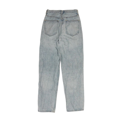 Blue High Rise Straight Leg Jeans