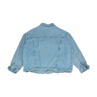 Blue Solid Denim Jacket