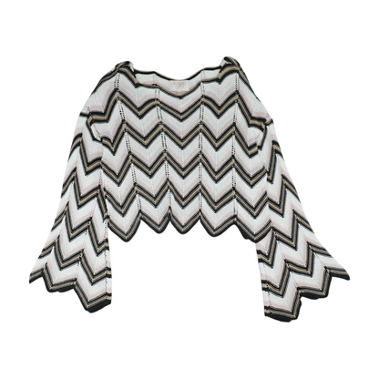 White Chevron Pullover Sweater