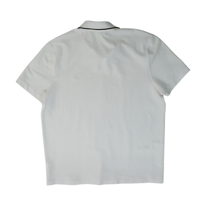 White Solid Short Sleeve Polo