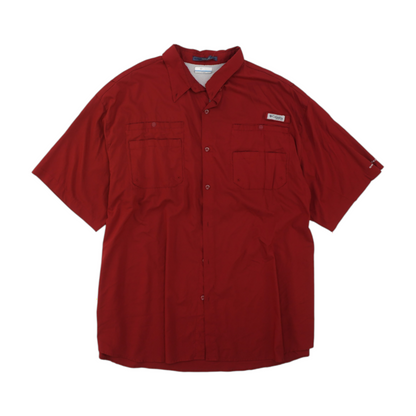Red Tall Solid Outdoor Button Down