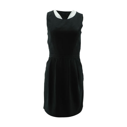 Black Solid Midi Dress