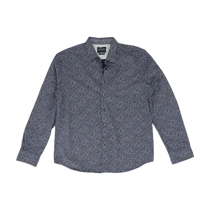 Navy Floral Long Sleeve Button Down