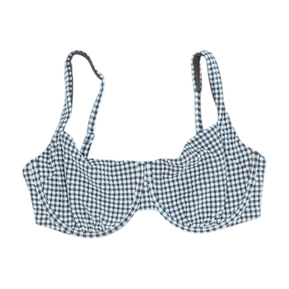 Brown Check Swim Top