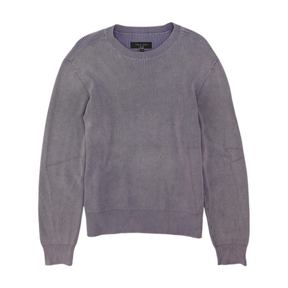 Purple Solid Pullover Sweater