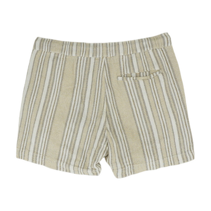 Beige Striped Active Shorts