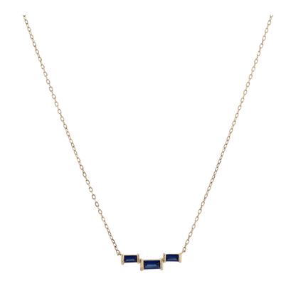 Sterling Silver Synthetic Sapphire Pendant Necklace