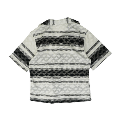 White Striped Short Sleeve Button Down