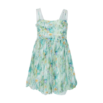 Green Floral Mini Dress