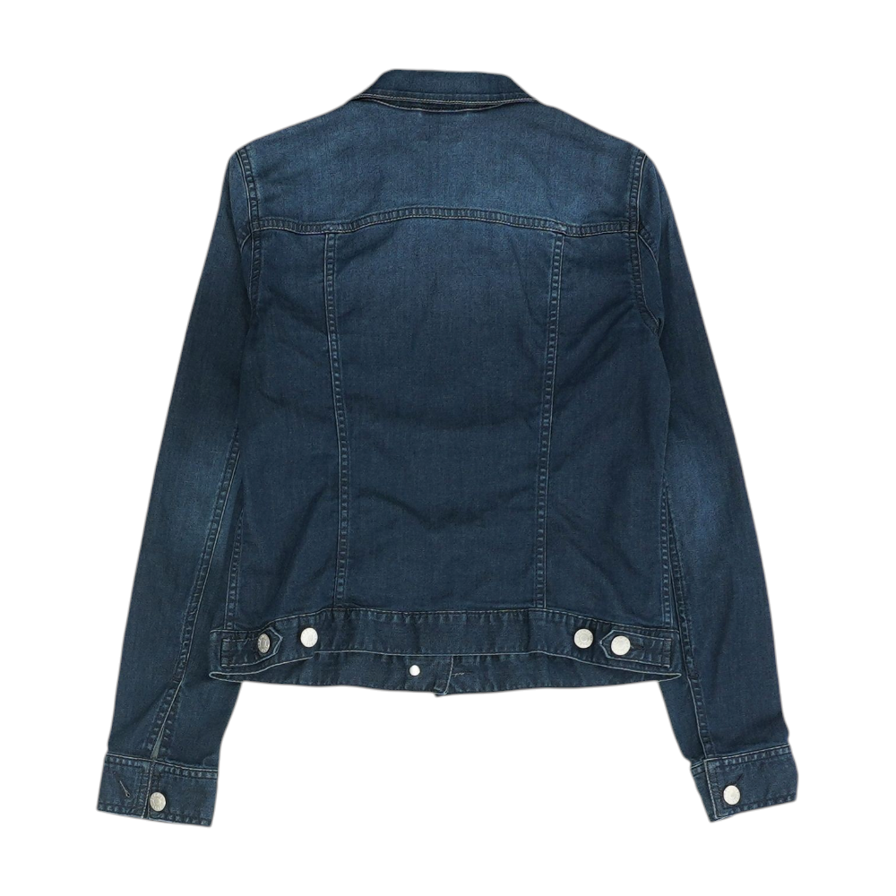 Blue Solid Denim Jacket