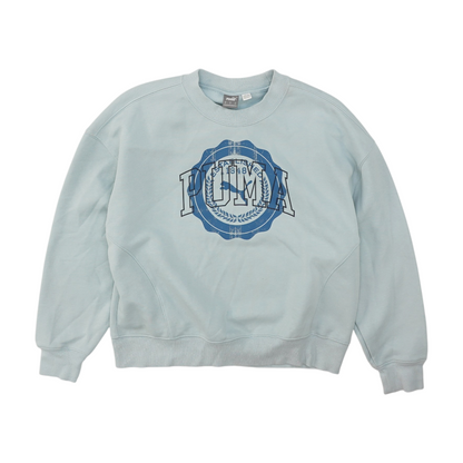 Blue Solid Sweatshirt Pullover