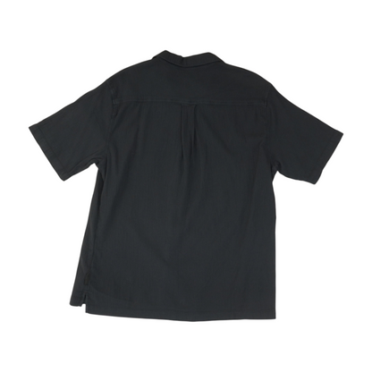 Navy Solid Short Sleeve Button Down