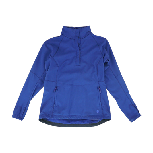 Blue Solid 1/4 Zip Pullover