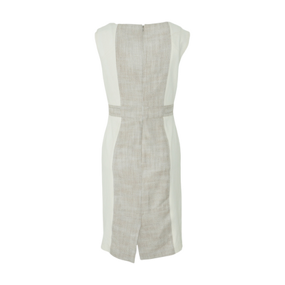 Beige Abstract Midi Dress
