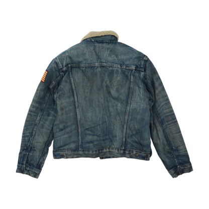 Blue Solid Denim Jacket