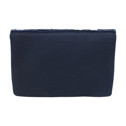 Blue Ole Miss Beaded Clutch