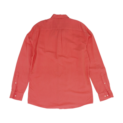 Coral Solid Long Sleeve Button Down