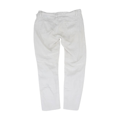 White Solid Pants