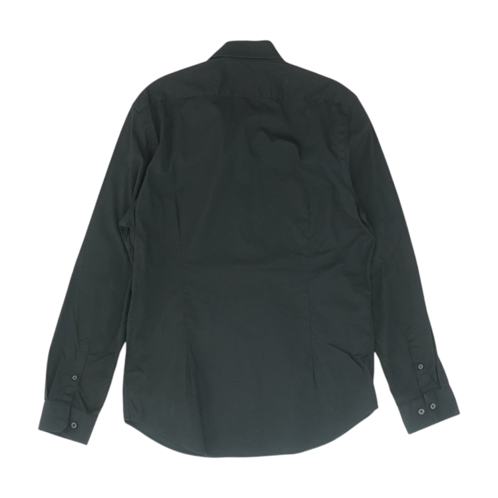 Black Solid Long Sleeve Button Down