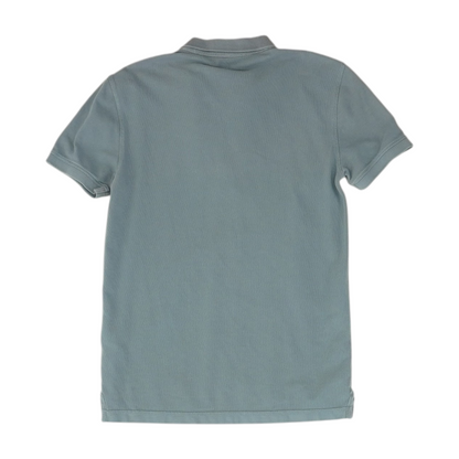 Blue Solid Short Sleeve Polo