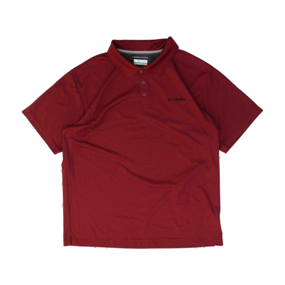 Burgundy Solid Short Sleeve Polo