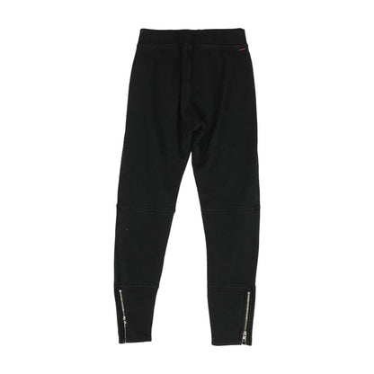 Black Solid Sweatpants Pants