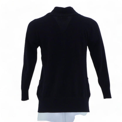 Black Solid Cardigan Sweater
