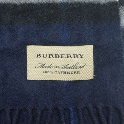 Blue Check Cashmere Scarf