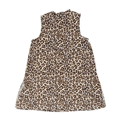 Brown Animal Print Sleeveless Blouse