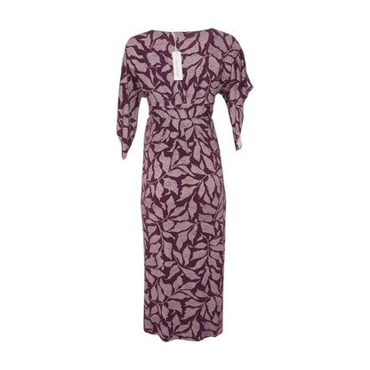 Purple Maternity Floral Midi Dress