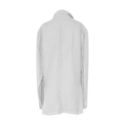 Gray Solid Cotton-Linen Blend Sport Coat