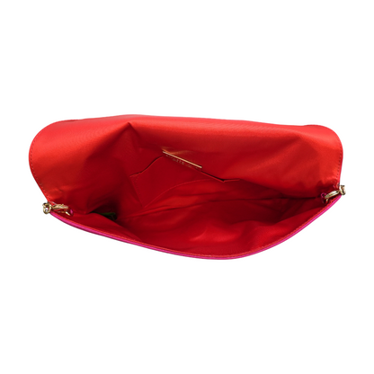 Tang Knot Clutch in Silk with Leather Knot