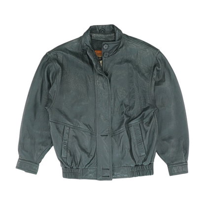 Black Solid Leather Jacket