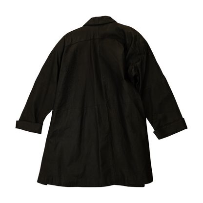 Vintage Black Solid Leather Jacket