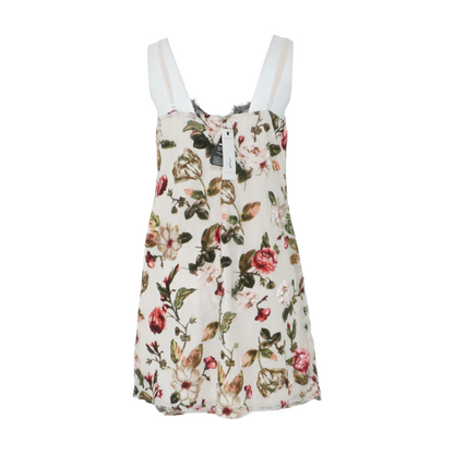 Beige Floral Mini Dress