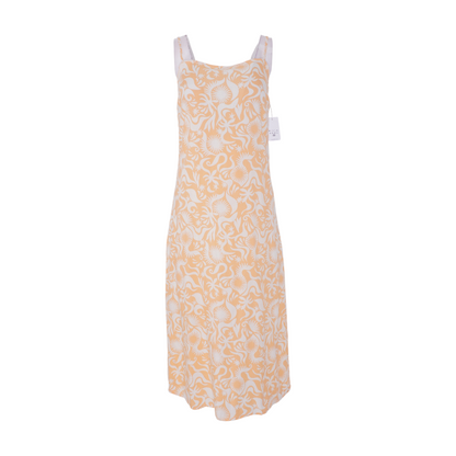 Orange Print Midi Dress