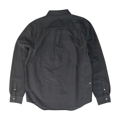 Gray Solid Long Sleeve Button Down