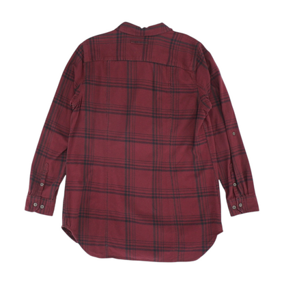 Maroon Plaid Flannel Button Down