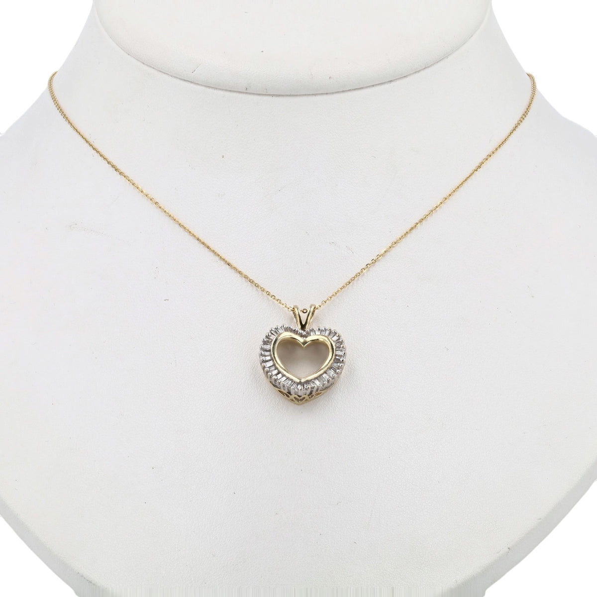 3/8 ctw 14K Two-Tone Gold Diamond Pendant Necklace