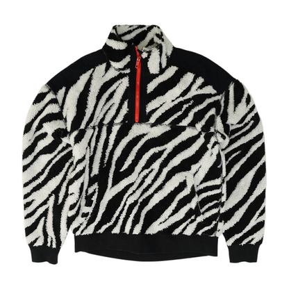 Black Animal Print 1/4 Zip Pullover