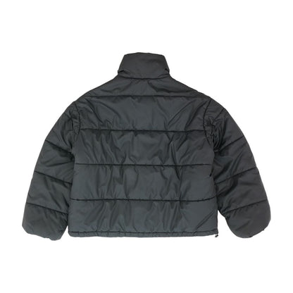 Black Solid Puffer Jacket