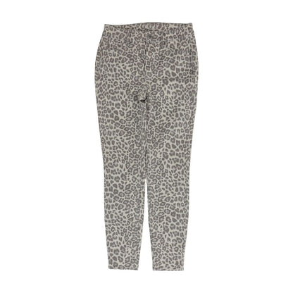 Gray Animal Print Five Pocket Pants
