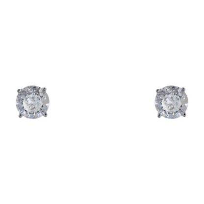 7/8 ctw 14K White Gold Diamond Stud Earrings